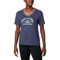 Koszulka Columbia MOUNT ROSERELAXED TEE 1885941466 - granatowy. Niebieskie koszulki damskie Columbia, m, bez wzorów, bez kołnierzyka, bez rękawów. Za 117,59 zł.