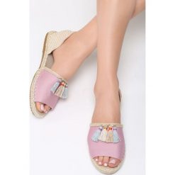 Fioletowe Espadryle Harlequin. Fioletowe tomsy damskie Born2be, z materiału, na obcasie. Za 49,99 zł.