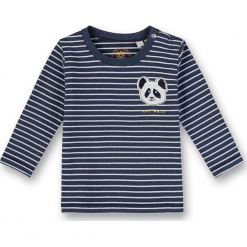 Koszulka w kolorze granatowo-niebieskim. Niebieskie t-shirty chłopięce z długim rękawem marki Eat ants, w paski, z bawełny. W wyprzedaży za 42,95 zł.