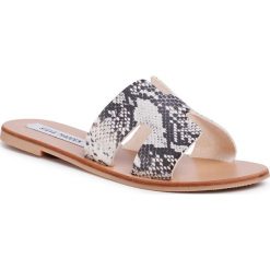 Klapki STEVE MADDEN - Grayson Slide SM11000623-02002-034 Black/White. Szare klapki damskie Steve Madden, bez wzorów, ze skóry ekologicznej, bez obcasa, na obcasie. Za 269,00 zł.