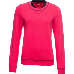 Bluza z podwójnym kołnierzem, długi rękaw bonprix różowy hibiskus. Różowe bluzy damskie bonprix, bez wzorów, z długim rękawem, długie, bez kaptura. Za 32,99 zł.