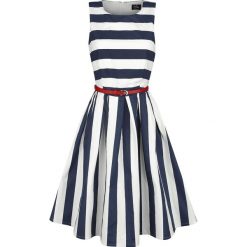 Dolly and Dotty Dark Blue Stripe Dress Sukienka niebieski/biały. Szare sukienki na komunię marki Sinsay, l, z dekoltem na plecach. Za 184,90 zł.