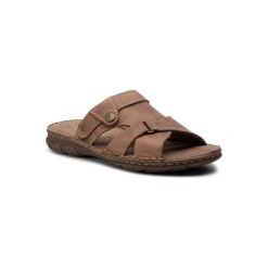 LASOCKI FOR MEN MI08-C271-320-17. Pomarańczowe kapcie męskie Lasocki For Men, ze skóry. Za 99,99 zł.