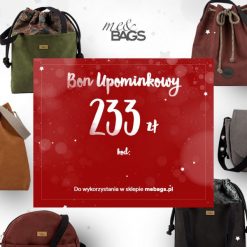 Bon podarunkowy do zakupu torebki DuoBag, Moon bag - kwota 233 zł. Torebki klasyczne damskie me&BAGS, bez wzorów, bez dodatków. Za 233,00 zł.