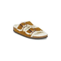 Klapki Birkenstock ARIZONA. Pomarańczowe klapki damskie Birkenstock, bez wzorów, bez obcasa. Za 423,20 zł.