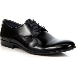 Buty wizytowe męskie: Czarne półbuty męskie skórzane eleganckie Buster by Gregor 191