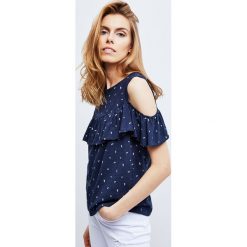 Bluzka damska. Niebieskie bluzki damskie Moodo, xs, bez wzorów, bez kołnierzyka. Za 29,99 zł.