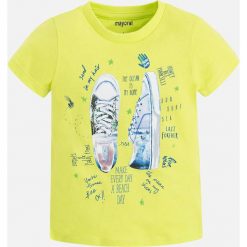 Mayoral - T-shirt dziecięcy 92-134 cm. Białe t-shirty chłopięce marki Mayoral, z nadrukiem, z bawełny, z okrągłym kołnierzem. Za 54,90 zł.