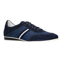 Sneakersy w kolorze granatowym. Niebieskie trampki męskie Gino Rossi, bez wzorów, na sznurówki. W wyprzedaży za 229,95 zł.