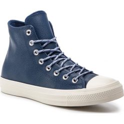 Trampki CONVERSE - Ctas Hi 163338C Navy/Indigo Fog/Egret. Niebieskie półbuty damskie Converse, bez wzorów, ze skóry, bez obcasa, na płaskiej podeszwie, bez zapięcia. W wyprzedaży za 259,00 zł.