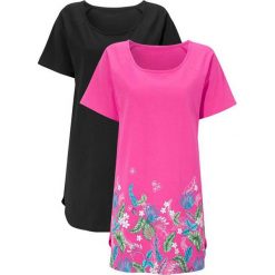 Cellbes Bluzka 2 Pack czerwonoróżowy we wzory czarny female czerwony/różowy/ze wzorem 50/52. Różowe bluzki damskie Cellbes, z nadrukiem, bez kołnierzyka, z długim rękawem. W wyprzedaży za 27,00 zł.