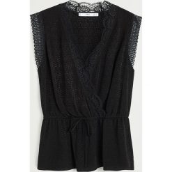 Mango - Top Blues. Czarne bluzki damskie Mango, s, bez wzorów, z wiskozy, bez kołnierzyka. Za 139,90 zł.
