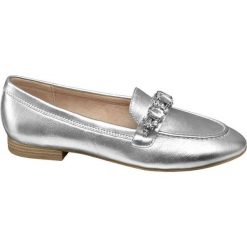 Lordsy damskie Catwalk srebrne. Szare lordsy damskie marki Catwalk, z materiału, bez obcasa, na obcasie. Za 119,90 zł.