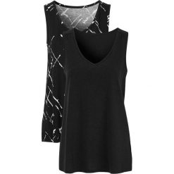 Cellbes Kolorowa bluzka 2 Pack Czarny biały female czarny/biały 54/56. Czarne bluzki damskie Cellbes, bez wzorów, z dżerseju, z dekoltem w serek, bez rękawów. Za 119,00 zł.