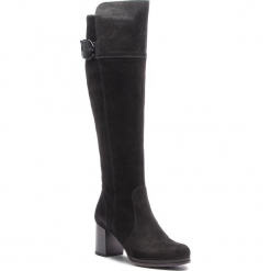 Kozaki SERGIO BARDI - Faule FW127368218CC 201. Czarne kozaki damskie Sergio Bardi, ze skóry, bez obcasa, bez zapięcia. W wyprzedaży za 279,00 zł.
