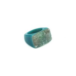 InspiRING Druza Agatu Turkusowa rozmiar 12. Niebieskie pierścionki damskie Brazi druse jewelry, z agatem. Za 270,00 zł.