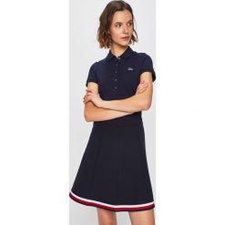 Lacoste - Top PF7845. Niebieskie bluzki damskie Lacoste, bez wzorów, z elastanu, bez kołnierzyka. W wyprzedaży za 269,90 zł.