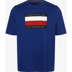 Tommy Hilfiger - T-shirt męski, niebieski. Niebieskie t-shirty męskie TOMMY HILFIGER, m, z nadrukiem, eleganckie, z klasycznym kołnierzykiem. Za 229,95 zł.