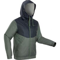 Kurtka turystyczna WTP - SH100 Warm - męska. Szare kurtki męskie QUECHUA, na zimę, xl, bez wzorów, z poliesteru, bez kaptura. Za 119,99 zł.