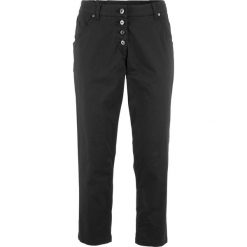 Chinosy damskie: Spodnie chino „papertouch” 7/8, WIDE bonprix czarny