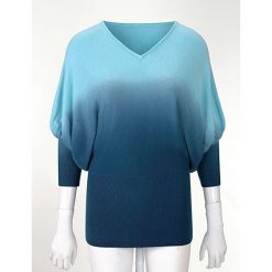 Sweter dzianinowy bonprix jasnoniebieski. Szare swetry klasyczne damskie marki Reserved, l, z dekoltem w serek. Za 109,99 zł.