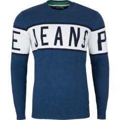 Sweter Pepe Jeans. Niebieskie swetry męskie s, bez wzorów, z jeansu, bez kołnierzyka, bez kaptura. Za 159,00 zł.