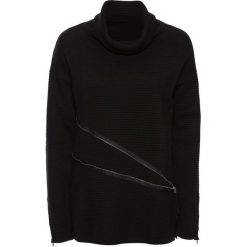 Golfy damskie: Sweter z golfem bonprix czarny