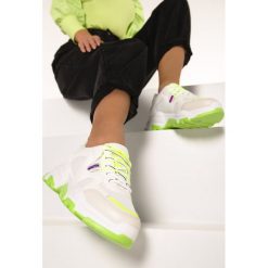 Biało-Limonkowe Sneakersy Lucidness. Białe sneakersy damskie Born2be. Za 99,99 zł.
