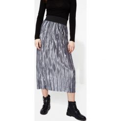 Spódniczki: Srebrna Spódnica Pleated Satin