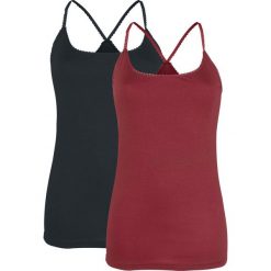 Black Premium by EMP Cross The Line Top damski czarny/czerwony. Czerwone bluzki damskie marki Black Premium by EMP, xl, bez wzorów, z okrągłym kołnierzem, bez rękawów. Za 94,90 zł.
