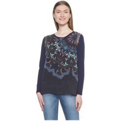 Desigual Blus Gala Navy 18Wwbw77 5000 Bluzka (Rozmiar L). Niebieskie koszule damskie Desigual, na imprezę, l, bez wzorów, bez kołnierzyka, bez rękawów. W wyprzedaży za 159,00 zł.