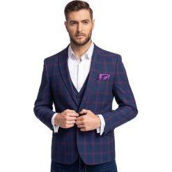 Marynarka STEFANO MAGS000317. Niebieskie marynarki męskie Giacomo Conti, m, bez wzorów, z tkaniny, eleganckie. Za 499,00 zł.