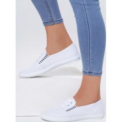 Białe Tenisówki Kinematics. Białe trampki i tenisówki damskie marki Inny, bez wzorów, bez zapięcia. Za 39,99 zł.