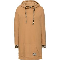 Bluzy damskie: Bluza oversize z kontrastowymi elementami bonprix kawa mrożona – leo