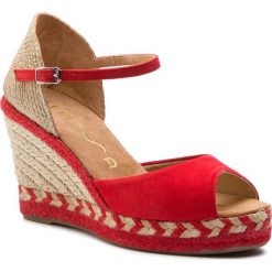 Espadryle UNISA - Cucho Ks Passion Ksde Ss. Czerwone espadryle damskie Unisa, bez wzorów, ze skóry, bez obcasa, na obcasie. W wyprzedaży za 269,00 zł.