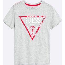 Guess Jeans - T-shirt dziecięcy 118-175 cm. Czerwone t-shirty męskie Guess Jeans, z nadrukiem, z bawełny, bez rękawów. Za 79,90 zł.