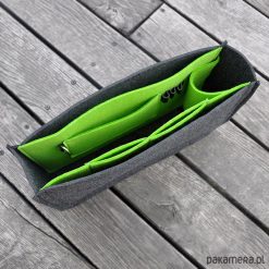 Torebki klasyczne damskie: Filcowy organizer do torebki – limonkowe wnętrze