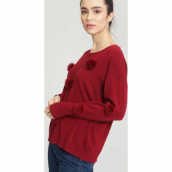 Bordowy Sweter Appoint Somebody. Czerwone swetry klasyczne damskie other, na jesień, uniwersalny. Za 54,99 zł.