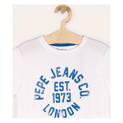 Pepe Jeans - T-shirt Anthony 128-180 cm. Niebieskie t-shirty chłopięce Pepe Jeans, z nadrukiem, z bawełny, bez rękawów. Za 79,90 zł.
