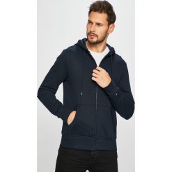 Tommy Hilfiger - Bluza. Niebieskie bluzy męskie TOMMY HILFIGER, s, z nadrukiem, z bawełny, z kapturem, bez rękawów, z kapturem. W wyprzedaży za 459,90 zł.