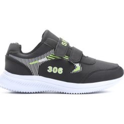 Czarne Buty Sportowe Construct. Czarne buciki niemowlęce chłopięce Born2be, z okrągłym noskiem, na obcasie, na rzepy. Za 39,99 zł.