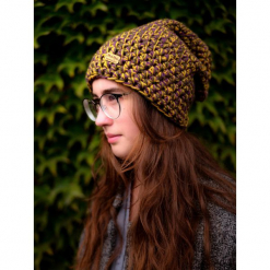Czapka Hand Made No. 044 / beanie / szydło. Brązowe czapki zimowe damskie marki Pakamera. Za 99,00 zł.