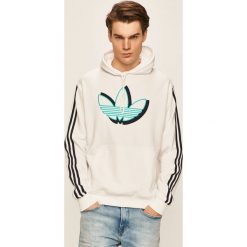 Adidas Originals - Bluza. Białe bluzy męskie adidas Originals, s, z aplikacjami, z bawełny, z kapturem, bez rękawów, z kapturem. Za 269,90 zł.