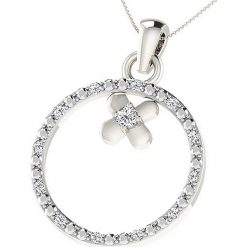 Srebrny naszyjnik z diamentami - dł. 43 cm. Szare naszyjniki damskie marki Diamant Vendôme, z diamentem, srebrne. W wyprzedaży za 386,95 zł.