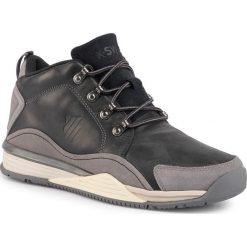 Sneakersy K-SWISS - Eaton P Cmf 05077-052-M Blk/Chrcl/Antqwht. Czarne sneakersy męskie K-SWISS, na co dzień, bez wzorów, ze skóry, bez zapięcia. W wyprzedaży za 309,00 zł.