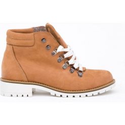 Botki - skóra naturalna - model 476 - kolor camelowy. Pomarańczowe botki damskie Zapato, na zimę, z jeansu, eleganckie, za kostkę, bez obcasa, na obcasie, na sznurówki. Za 399,00 zł.