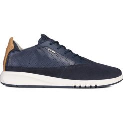 Geox Aerantis Tenisówki Niebieski. Niebieskie trampki męskie Geox, bez wzorów, ze skóry, bez zapięcia. Za 636,95 zł.