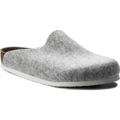 Kapcie BIRKENSTOCK - Amsterdam 0559111 Grey. Szare kapcie męskie Birkenstock, z materiału. Za 226,00 zł.