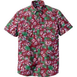 Koszule męskie na spinki: Koszula z krótkim rękawem Slim Fit bonprix bordowy z nadrukiem