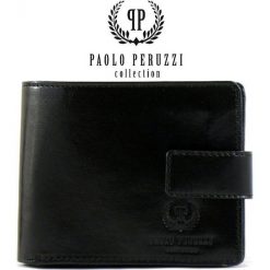 Skórzany portfel męski PAOLO PERUZZI GA182 brązowy - brązowy. Pomarańczowe portfele męskie Paolo Peruzzi, bez wzorów, ze skóry. Za 139,99 zł.
